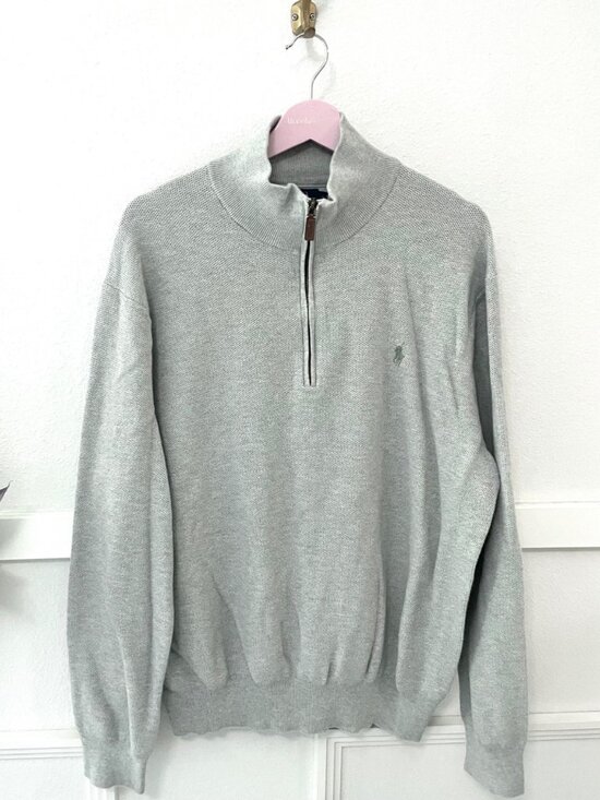 Polo Ralph Lauren Other - Polo Ralph Lauren Men's Cotton Quarter-Zip Pullover Sweater XXL Grey